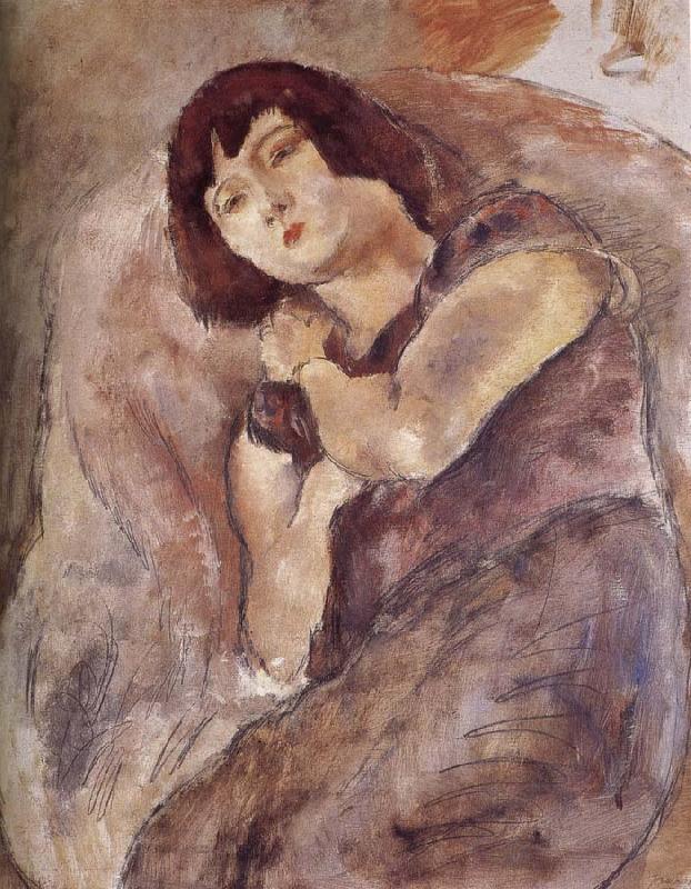 Jules Pascin Lucy wearing the purple